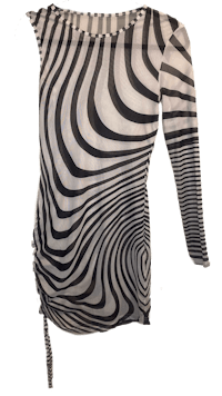 a black and white striped top on a mannequin